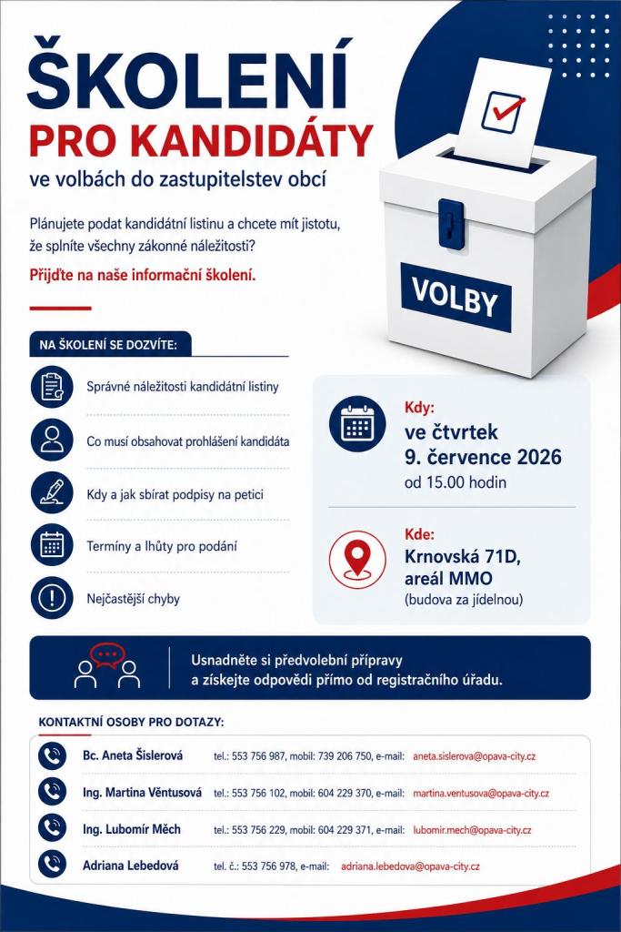 Školení pro&nbsp;kanidáty ve&nbsp;volbách do&nbsp;zastupitelstev obcí